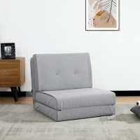 HOMCOM Bodensofa klappbar Schlafsessel Bodenstuhl 5-stuhfig verstellbar Klappsessel Schlafsofa Sofabett Einzelsofa Grau 61 x 73 x 58 cm(m-2)