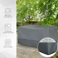 Outsunny Rectangular Patio Garden Furniture Cover Waterproof for 3 Seater Sofa Bistro Set, UV Resistant Protection 600D Oxford Fabric Rattan Lounge Clean Cover, 127 x 72 x 76cm, Grey(m-7)