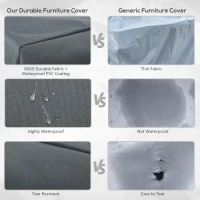 Outsunny Rectangular Patio Garden Furniture Cover Waterproof for 3 Seater Sofa Bistro Set, UV Resistant Protection 600D Oxford Fabric Rattan Lounge Clean Cover, 127 x 72 x 76cm, Grey(m-6)