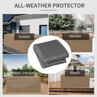 Outsunny 600D Oxford Patio Garden Furniture Dining Table Chair Set Cover Water Protector Waterproof Anti-UV – Beige(m-6)