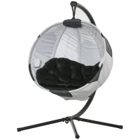Outsunny opvouwbare hangstoel voetbal design 126 x 114 x 172 cm(m-11)
