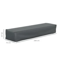 Outsunny 200x73cm Outdoor Garden Rattan Furniture Protective Cover Water UV Resistant Grey(m-3)