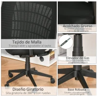 Vinsetto Silla de Oficina Giratoria Silla Escritorio Basculante con Altura Ajustable Reposacabezas Reposabrazos Regulables de 3D y Soporte Lumbar 67x64x118-126 cm Negro(m-9)