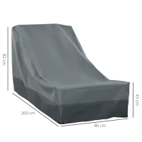 Outsunny Rectangular Patio Furniture Cover for Chairs Water UV Resistant Protection 600D Oxford Fabric Rattan Lounge Clean Cover, 200 x 86 x 82cm(m-3)