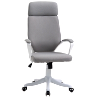 Vinsetto Sedia Ufficio Ergonomica Grigia Con Strass - Girevole 360° Con Braccioli E Schienale Alto - 3