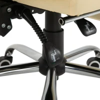 HOMCOM Poltrona Presidenziale in Similpelle Bianca, Sedia da Ufficio Regolabile con Schienale Reclinabile 145° e Poggiapiedi(m-9)