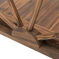 Outsunny Wooden Garden Bridge Lawn Décor Stained Finish Arc Outdoor Pond WalkwayYard Decoration Half Wheeled Railings 100L x 50W x 37Hcm(m-7)