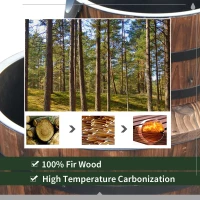 Outsunny Wooden Water Pump Fountain Cascading Feature Barrel Garden Deck (3 Tier)(m-6)