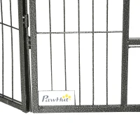 PawHut Tarc pentru Animale Domestice cu 16 Panouri Modulare din Otel, 80x60x1.5cm, Negru(m-9)