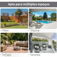 Outsunny Chapéu de Sol Duplo Inclinável para Jardim Terraço Chapéu de Sol Excêntrico à Manivela com 12 Hastes de Aço 270x440x250cm Bege(m-7)