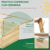 Outsunny Serra da Giardino e Fioriera per Balcone in Legno di Abete Naturale, 100x50x35cm(m-5)