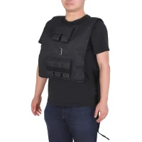 HOMCOM Gilet Fitness da Allenamento da 30 kg regolabile, in Tessuto Oxford e Acciaio, 36x52 cm, Nero(m-6)