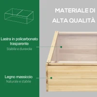 Outsunny Serra da Giardino e Fioriera per Balcone in Legno di Abete Naturale, 100x50x35cm(m-4)
