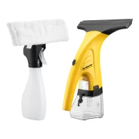 HOMCOM Lavavetri Elettrico Aspiragocce con Batteria Ricaricabile e Serbatoio Rimovibile, 19.5x12.5x33cm, Giallo(m-1)