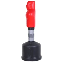 HOMCOM Sacco da Boxe da Terra con Manichino e Regolabile in Altezza Fino 190cm, Rosso e Nero(m-13)