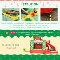 Outsunny Castello Gonfiabile Gigante a Tema Natalizio per Bambini 3-8 Anni con Scivolo e Accessori, 290x280x220 cm(m-5)