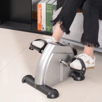 HOMCOM Mini Cyclette per Allenamento Braccia e Gambe con Display LCD, in PP e Ghisa, 35x40x31 cm, Argento(m-12)