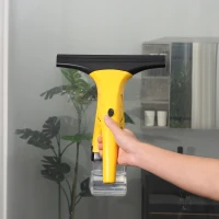 HOMCOM Lavavetri Elettrico Aspiragocce con Batteria Ricaricabile e Serbatoio Rimovibile, 19.5x12.5x33cm, Giallo(m-10)