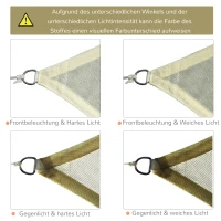Outsunny Sonnensegel Sonnendach Sonnenschutz Rechtecke HDPE Sandfarbig 3 x 3 m(m-6)