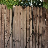 Outsunny Balançoire nid d'oiseau Ronde balançoire Panier Poids max150 kg Ø 100 x 4,5H cm 4 Anneaux Inclus métal époxy Oxford Haute densité 300D Enfant et Adulte Vert(m-9)