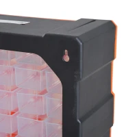 DURHAND® SKRZYNKA ASORTYMENTOWA PRZECHOWYWANIE MAŁYCH CZĘŚCI 60 WYSUWANYCH SZUFLAD pomarańczowa(m-5)