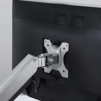 Vinsetto Soporte Monitor Doble para Pantallas LED LCD de 13-32 Pulgadas VESA 75/100 mm con Brazo Ajustable y Giratorio 360° de Aluminio 2 Opciones de Montaje 93x11x47 cm Plata(m-9)