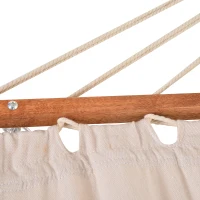 HOMCOM Hamac de Jardin avec Support en Bois hamac sur Pied 1 Personne 3,92L x 1,2l x 1,1H m Coloris crème Marron(m-8)