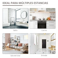 HOMCOM Armario Auxiliar con Puerta de Diseño Persiana Balda Ajustable y Estante Inferior Moderno Minimalista para Cocina Baño Salón 76x30x81 cm Blanco(m-7)