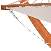 HOMCOM Hamac de Jardin avec Support en Bois hamac sur Pied 1 Personne 3,92L x 1,2l x 1,1H m Coloris crème Marron(m-7)