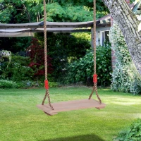 HOMCOM Siège de balançoire pour Enfants dim. 40L x 16l x 120H cm Bois Massif de pin Cordes Anneaux(m-10)