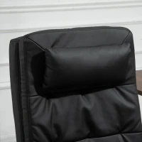 Vinsetto Massagesessel Chefsessel mit Massagefunktion 7 Vibrationsmassagepunkte höhenverstellbarer Drehstuhl Bürostuhl mit Fußstütze Kopfstütze Galvanik Schaumstoff PVC Schwarz 67 x 70 x 112-120 cm(m-8)