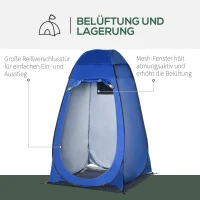 Outsunny Pop-up Shower Tent Toilet Tent Camping Changing Tent with Carrying Bag Portable Outdoor Toilet Dressing Room Camping Tent Dark Blue 126 x 124 x 189 cm(m-4)