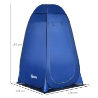 Outsunny Pop-up Shower Tent Toilet Tent Camping Changing Tent with Carrying Bag Portable Outdoor Toilet Dressing Room Camping Tent Dark Blue 126 x 124 x 189 cm(m-3)