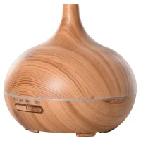 HOMCOM Aroma Diffuser Luftbefeuchter mit 7 Farben LED Lichter für Zuhause Büro Schlafzimmer Ätherische Öle 400 ml Natur(m-1)