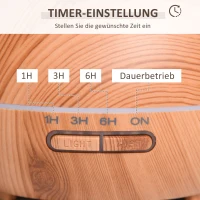 HOMCOM Aroma Diffuser Luftbefeuchter mit 7 Farben LED Lichter für Zuhause Büro Schlafzimmer Ätherische Öle 400 ml Natur(m-5)