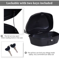 HOMCOM Motorcycle Tail box 48L Top Case Motorbike Trunk Helmet Carrier Luggage Helmet Storage Mount Rack w/ Keys Handle(m-7)
