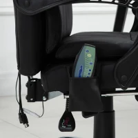 Vinsetto Massagesessel Chefsessel mit Massagefunktion 7 Vibrationsmassagepunkte höhenverstellbarer Drehstuhl Bürostuhl mit Fußstütze Kopfstütze Galvanik Schaumstoff PVC Schwarz 67 x 70 x 112-120 cm(m-6)