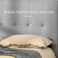 HOMCOM Testiera Letto Matrimoniale in Tessuto, Imbottita e Trapuntata a Bottoni, 160x120cm(m-5)