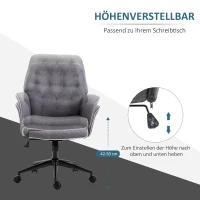 HOMCOM kantoorstoel met kantelfunctie draaistoel stoel voor kantoor aan huis in hoogte verstelbare bureaustoel ergonomisch 360° zwenkwielen schuimstof donkergrijs 66 x 69 x 89,5-97 cm(m-4)