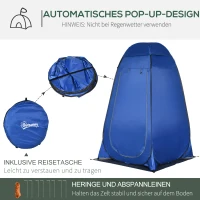 Outsunny Pop-up Shower Tent Toilet Tent Camping Changing Tent with Carrying Bag Portable Outdoor Toilet Dressing Room Camping Tent Dark Blue 126 x 124 x 189 cm(m-5)