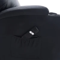 HOMCOM Fotel z funkcją podnoszenia fotel telewizyjny fotel do masażu z pomocą przy wstawaniu sztuczna skóra czarny(m-9)