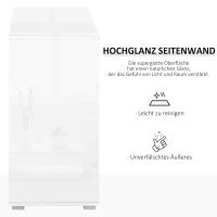 HOMCOM vrijstaande kast opbergkast multifunctionele kast archiefkast dressoir 2 lades 2 deuren E1 spaanplaat hoogglans wit + lichtgrijs 79 x 36 x 74 cm(m-9)