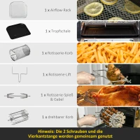 HOMCOM frytkownica na gorące powietrze 11 l 1800 W z 8 pozycjami menu 32 x 35,6 x 37,9 cm(m-7)