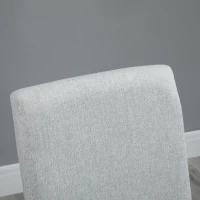 HOMCOM Sedia Imbottita per Tavolo da Pranzo o Cucina, Senza Braccioli, in Lino Grigio Chiaro, 45x59.5x98cm(m-8)