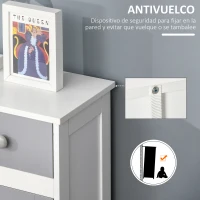 HOMCOM Armario Auxiliar con 1 Cajón 2 Puertas y Estante Ajustable para Baño Cocina Comedor 60x30x80 cm Blanco y Gris(m-6)