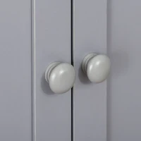 HOMCOM Armario Auxiliar con 1 Cajón 2 Puertas y Estante Ajustable para Baño Cocina Comedor 60x30x80 cm Blanco y Gris(m-8)