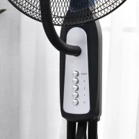 Stojący Wentylator z Rozpylaczem Wody HOMCOM 90 W Czarny+Srebrny(m-9)