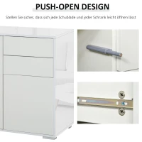 HOMCOM szafka stojąca szafka do przechowywania szafka wielofunkcyjna szafka na dokumenty komoda 2 szuflady 2 drzwi płyta wiórowa E1 kolor biały 79 x 36 x 74 cm(m-7)