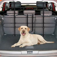 PawHut Grille de séparation extensible voiture barrière de sécurité barre réglable pour chien noir(m-10)