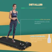 HOMCOM Cinta de Correr Caminar Eléctrica con Velocidad Ajustable de 1-6 km/h Pantalla LED Control Remoto y 2 Ruedas de Transporte para Oficina Hogar 133x50x13 cm Negro(m-6)